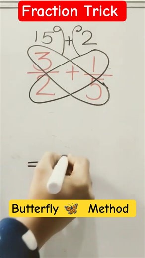 Add Fractions in Seconds🦋 | Butterfly Method #fractions #butterflyfacts #fractiontricks #mathstricks