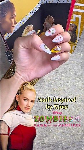 Nails inspired by Nova from Zombies 4 💛❤️ #nova #daywalker #zombies4 #victor #vampire #nailart