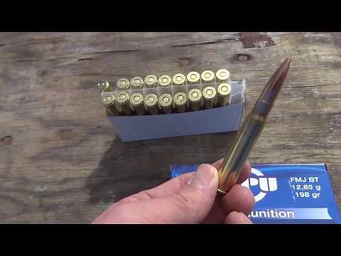8mm Mauser PPU 198 grain FMJ velocity and accuracy testing