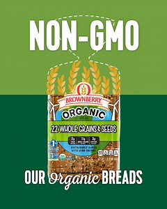 If you want a bread with delicious taste as well as sustainability benefits, try Brownberry Organic Breads. They’re packed with organic ingredients and baked with your and the planet’s health in mind. Pick some up today at a store near you: https://brownberry.com/breads/organic-non‑gmo/22-grains-seeds | Brownberry Bread