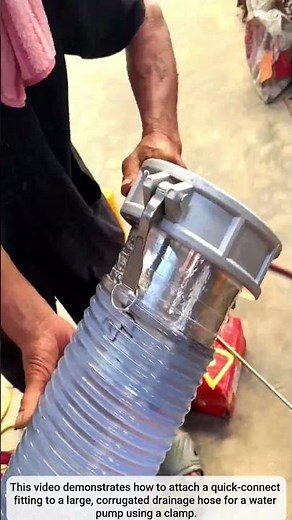 The process of connecting a water pump hose