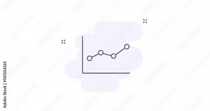 statistic chart 2d animated outline icon. statistic chart line icon 4k video motion design graphics for web, mobile and ui design.