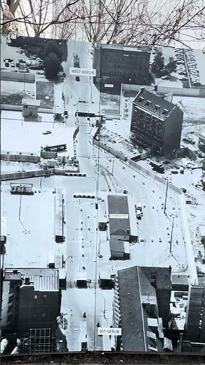 Walking through Checkpoint Charlie in Berlin, Cold War historical site, 4K immersive history.