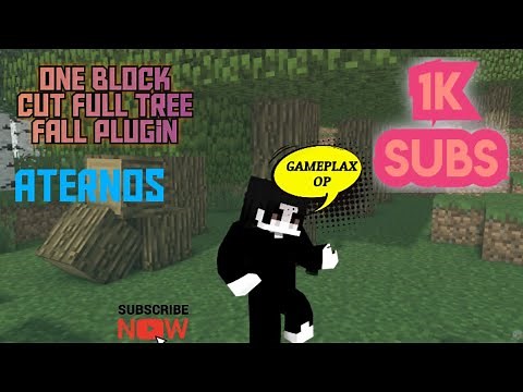 Automatic Full Tree Cutting with a Single Block Chop || plugin || aternos || Minecraft || Gameplax||