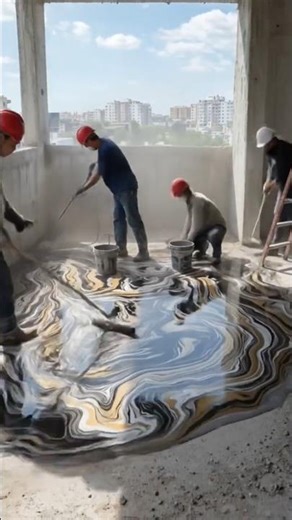 “BALCONY TRANSFORMATION: From Ruined Concrete to Luxury Metallic Epoxy 😱”..