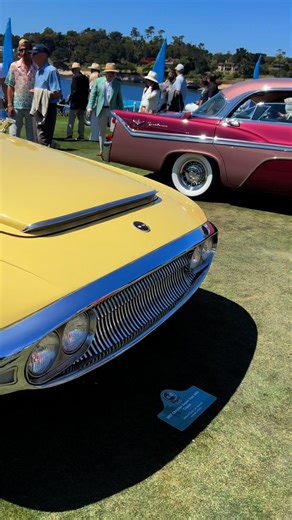 Displayed at the Pebble Beach Concours d’Elegance in a special Virgil Exner #mopar #chrysler #ghia #classiccars Late class. Equipped with powerful 400HP Hemi and optioned with Chrysler 'Highway Hi-Fi' record player. #virgilexner | In the Garage with Steve Natale