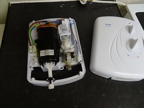 Electric shower , checking and replacing PRD pressure relief valve device outlet ( leaking bottom )