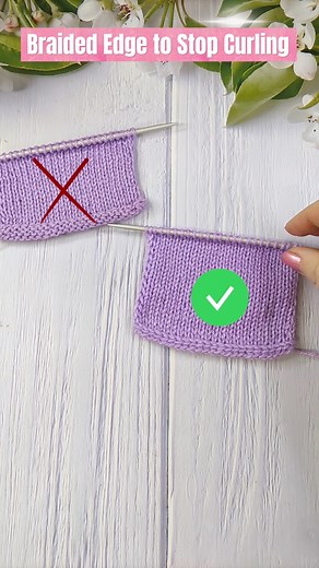 381K views · 2.1K reactions | Braided Edge to Stop Curling #knitting #knittingtutorial #knittingtips #braidededge #flatedge #nocurling #bottomedge | Free Knitting Patterns | Facebook