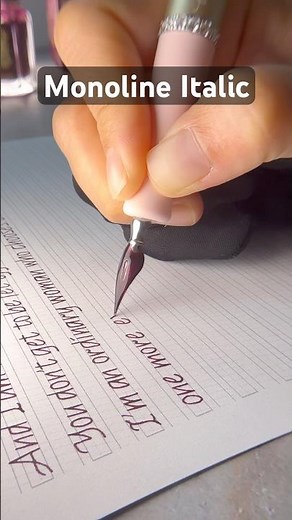 The script I’m writing is called Monoline Italic—simple yet elegant ✍️💕 #handwriting #pointedpen