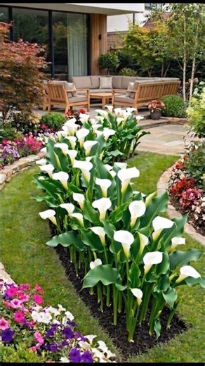 🤍 Calla Lily Turns a Simple Flower Bed Into a Picture-Perfect Garden