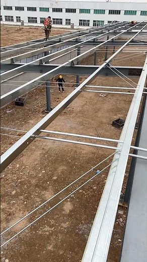 🏗️✨ Steel Purlin Installation in Progress