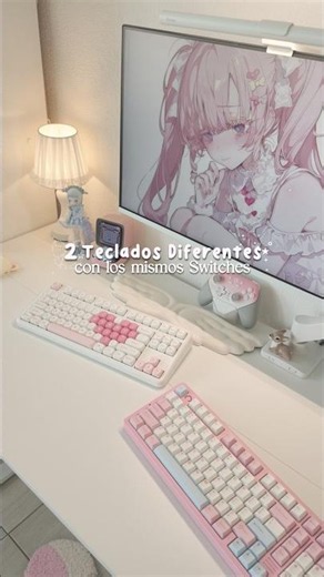 2 teclados diferentes con los mismos Switches! 🤍 #keyboard #teclado #desksetup #office2024
