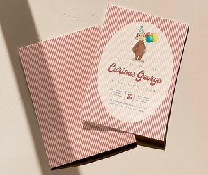 Curious George Birthday Invitation, Watercolor Monkey, Editable Template (digital Download) - Etsy Canada