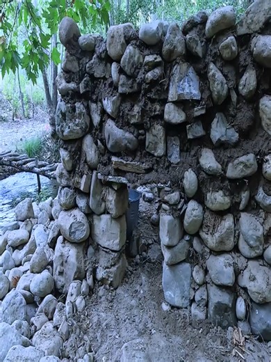 Pt1 | Building a primitive hut in nature #camping #solocamping #shelterbuilding #bushcraft #logcabin #survivalcamp #build #fyp #foryou #foryoupage #bushcraft #rock