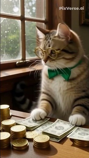 Counting Cash Cat 🐱💸 | Funny AI Cat Short Video | Smart Kitty Moments
