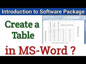How to Create a table in MS Word ll Write the steps to create a table in ms word in Hindi