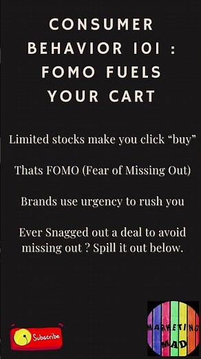 Consumer Behaviour 101 : Fomo Rules Your Cart