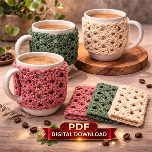 Crochet Mug Cozy Pattern PDF Easy Cup Sleeve Coffee Mug Cover Beginner-friendly Digital Download - Etsy