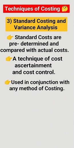 #20 Standard Costing and Variance Analysis II Techniques of Costing II 🤔🤔🤔😀😁