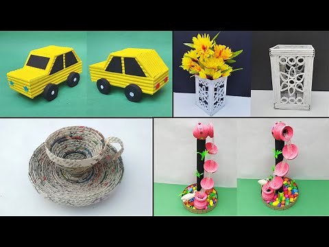 4 easy newspaper craft ideas | DIY crafts with newspaper | Best out of waste craft