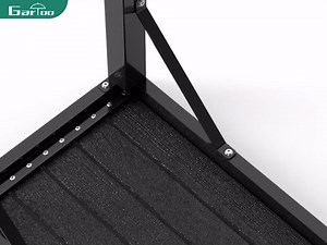 GARTOO 39.4" Long Narrow Bar Table - Height Pub Table with Sturdy Metal Frame and Adjustable Leg Pads, Wood Kitchen Dining Table for Living Room Party, Indoor or Outdoor Use, Black