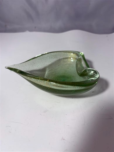 Murano Glass Heart Bowl, Vintage, Green Iridescent, Housewarming Gift, Murano Art, Elegant Trinket Dish - Etsy