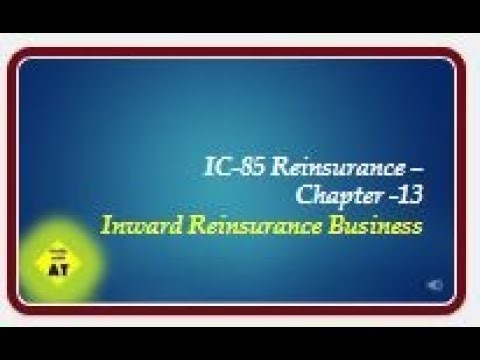 IC 85 Chapter-13 Inward Reinsurance Business