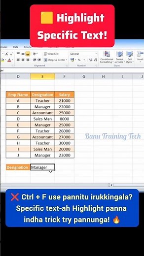 🎯 How to Highlight Specific Text in Excel | Conditional Formatting🔥 #excel