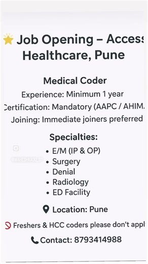 Job Opening Alert – Access Healthcare, Pune!