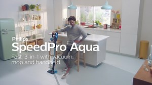 Want a complete clean with minimum effort? The new SpeedPro Aqua FC6728 does the work for you, fast and easy. It provides a fast clean, with powerful reach, even in the toughest spots. Also comes equipped with the 180° suction nozzle for precise dirt pick-up and a unique vacuum and mop system. Find out more at https://philips.to/3Jzl5vp | Philips Home Living