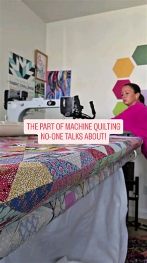 Natalia Bonner on Instagram: "From the outside, it looks like magic ✨ Load the quilt. Quilt away. Done. But the truth? There’s a learning curve. You have to learn your machine. How it moves. How you move. How to take care of it… and eventually, fall a little bit in love with it. And then there are the tiny technical wins—like learning how to maximize your quilting space. Here, I’m repositioning the quilt between the leaders and using the machine head to measure so I can quilt two rows of blocks 