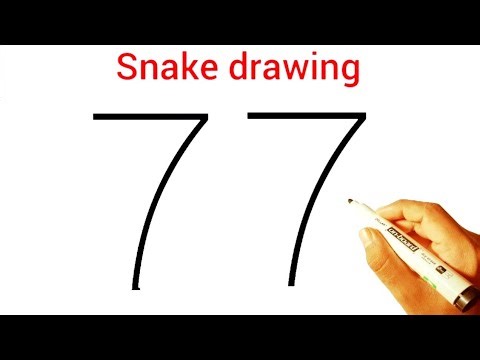 Snake 🐍 drawing from 7 Number easy / How to draw a Snake easy step by step