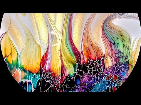 'Rainbow Aura' Gorgeous Acrylic Fluid Pour ~ #fluidart #abstractart