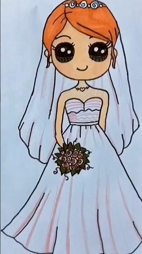 How to Draw a Bride Easy #shorts #bride #art #easy #trending #drawing #youtubeshorts #ytshorts #draw