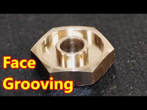 First time using face grooving tool in small cnc lathe