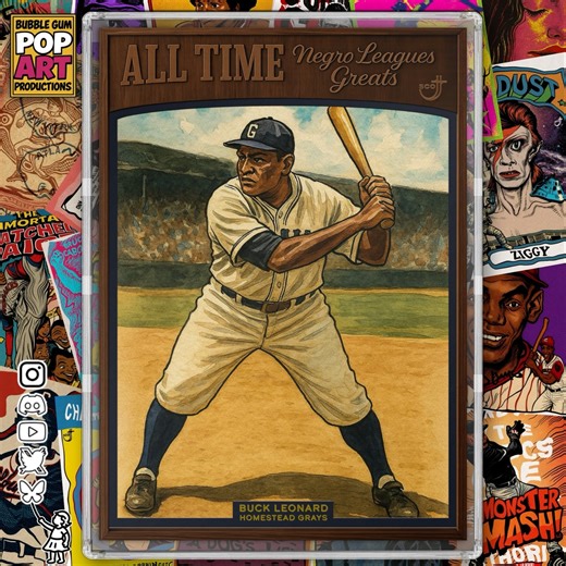 Scott Hodges on Instagram: "Buck Leonard. Homestead Grays. @baseballhall @nlbmprez @nlbmuseumkc @mlb @mlbnetwork @topps @negroleagueman #baseballcards #negroleagues #homesteadgrays #baseball #collect"