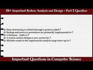MCQ Questions System Analysis and Design - Part 2 with Answers