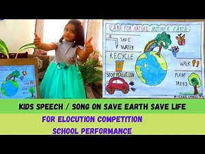 Lines On Earth Day For Kids | Speech on Save earth Save Life | Mother earth Song/Speech for kids |