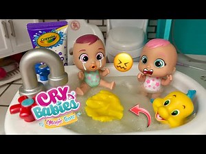 Cry baby doll has an accident in the Bath!