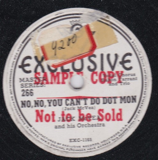Jack McVea And His Orchestra - No,No,You Can't Do Dot Man