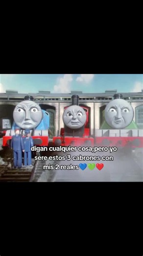 @Donald the scotland engine @el del sur🇨🇱 nosotros 3 amogos!! #henrythegreenengine #gordonthebigengine #jamesthesplendidengine