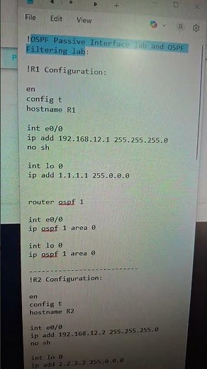 OSPF Passive interface lab R1 Configuration #cisconetworks #networkdiscovery