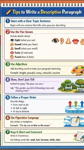 Tips to write descriptive paragraph #students #students #feedshorts #students