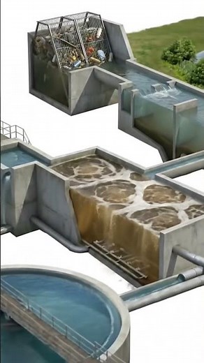 How a wastewater treatment plant uses bacteria and sedimentation processes