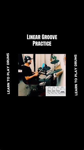 I love linear grooves. Practice this on drums. #drumlessons #learntoplaydrums #leighonsea