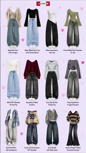 12 Cute Cozy Street Style Outfit Ideas | Sweater, Hoodie & Wide-Leg Jeans Inspiration ✨ #shorts