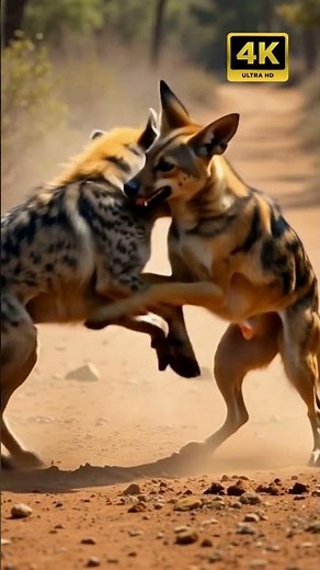 Hyena vs Jackal: Epic Battle for Survival in the Wild! | #wildlifefights
