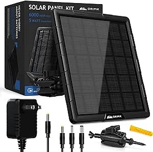 12V Solar Panel for Trail Camera - 6V Solar Panel for Game Camera 5W 6000mAh Solar Lithium Battery Charger for Trail Cam