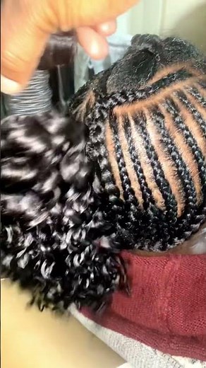 Simple braid down for a middle part sew-in!