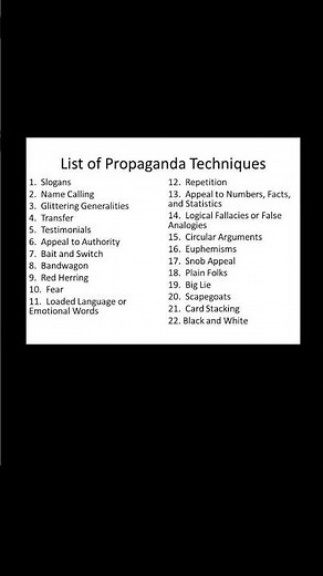 common propaganda techniques | Subscribe for more #motivation 😊👍